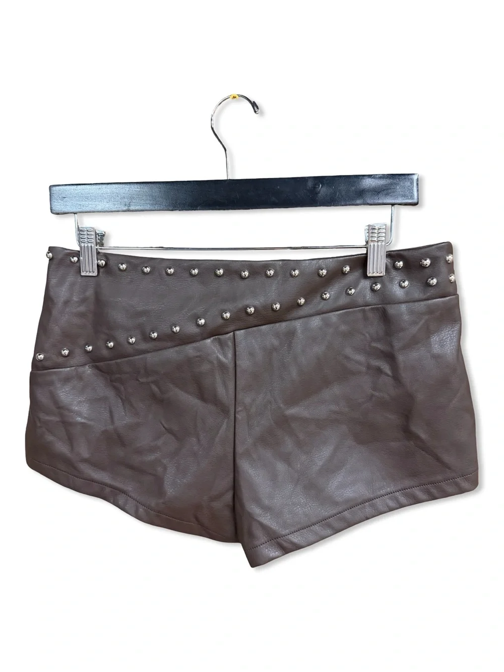 Superdown Melisa Faux Leather Shorts Brown western hot pants Revolve M